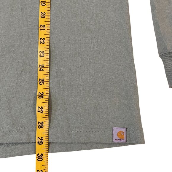 Carhartt Long Sleeve T-Shirt Men's Size Small Loose Fit Green 4 Leaf Clover - Picture 4 of 5